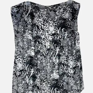 Torrid Black White Floral Leopard Print Strapless Mini Dress